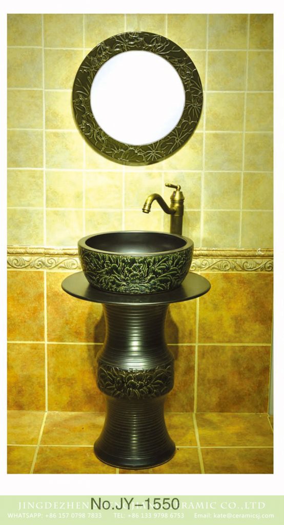 SJJY-1550-67立柱盆_04-554x1024 SJJY-1550-67    Asia plain black color with hand carved pattern pedestal basin - shengjiang  ceramic  factory   porcelain art hand basin wash sink