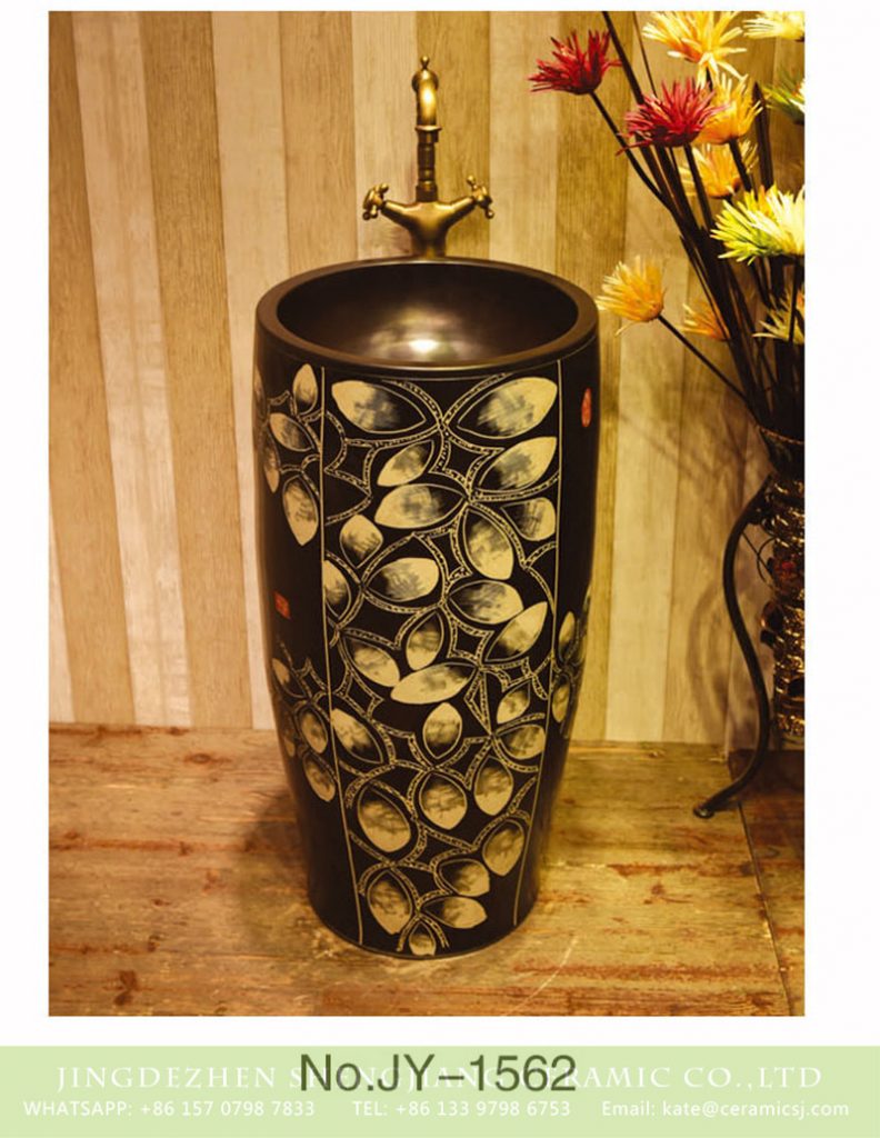 SJJY-1562-71仿古一体盆_07-792x1024 SJJY-1562-71   Japanese style black ceramic with hand painted unique pattern pedestal basin - shengjiang  ceramic  factory   porcelain art hand basin wash sink