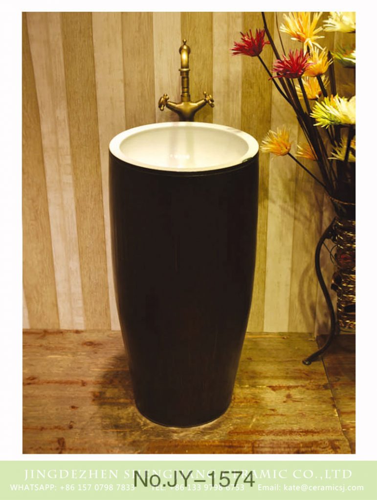 SJJY-1574-72仿古一体盆_10-771x1024 SJJY-1574-72   Modern new style ceramic black color surface and white inner wall pedestal basin - shengjiang  ceramic  factory   porcelain art hand basin wash sink
