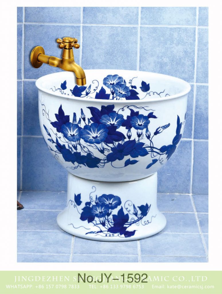SJJY-1592-75拖把池_05-775x1024 SJJY-1592-75   Popular sale item Jingdezhen factory blue and white ceramic with petunia device sink - shengjiang  ceramic  factory   porcelain art hand basin wash sink