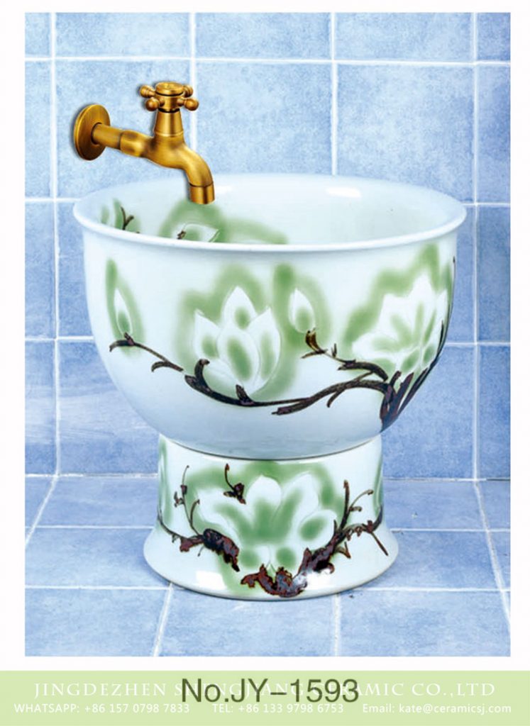 SJJY-1593-75拖把池_07-747x1024 SJJY-1593-75  Home decor leafy branches device mop sink - shengjiang  ceramic  factory   porcelain art hand basin wash sink
