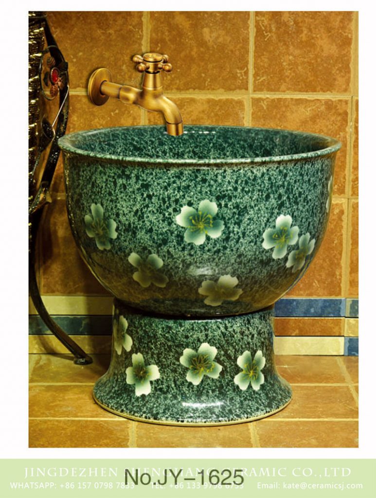 SJJY-1625-78拖把池_12-773x1024 SJJY-1625-78   Art modern design green ceramic pool - shengjiang  ceramic  factory   porcelain art hand basin wash sink