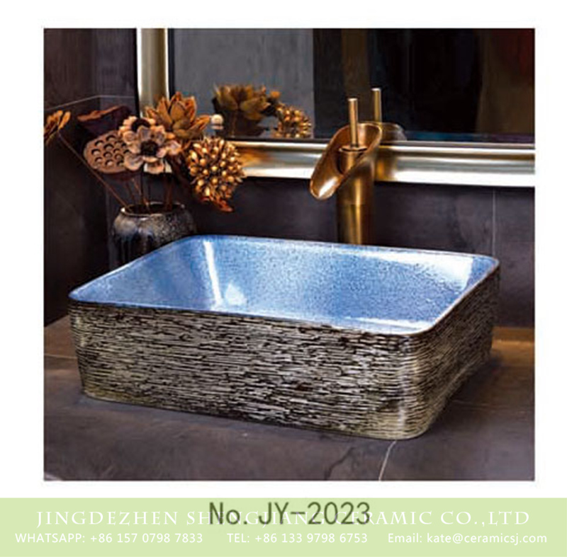 SJJY-2023-5四方台盆_09 SJJY-2023-5   Easy cleaning square wash hand basin - shengjiang  ceramic  factory   porcelain art hand basin wash sink