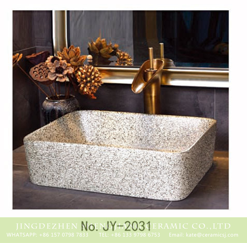 SJJY-2031-6四方台盆_04 SJJY-2031-6   Made in China marble porcelain plain color sanitary ware  - shengjiang  ceramic  factory   porcelain art hand basin wash sink
