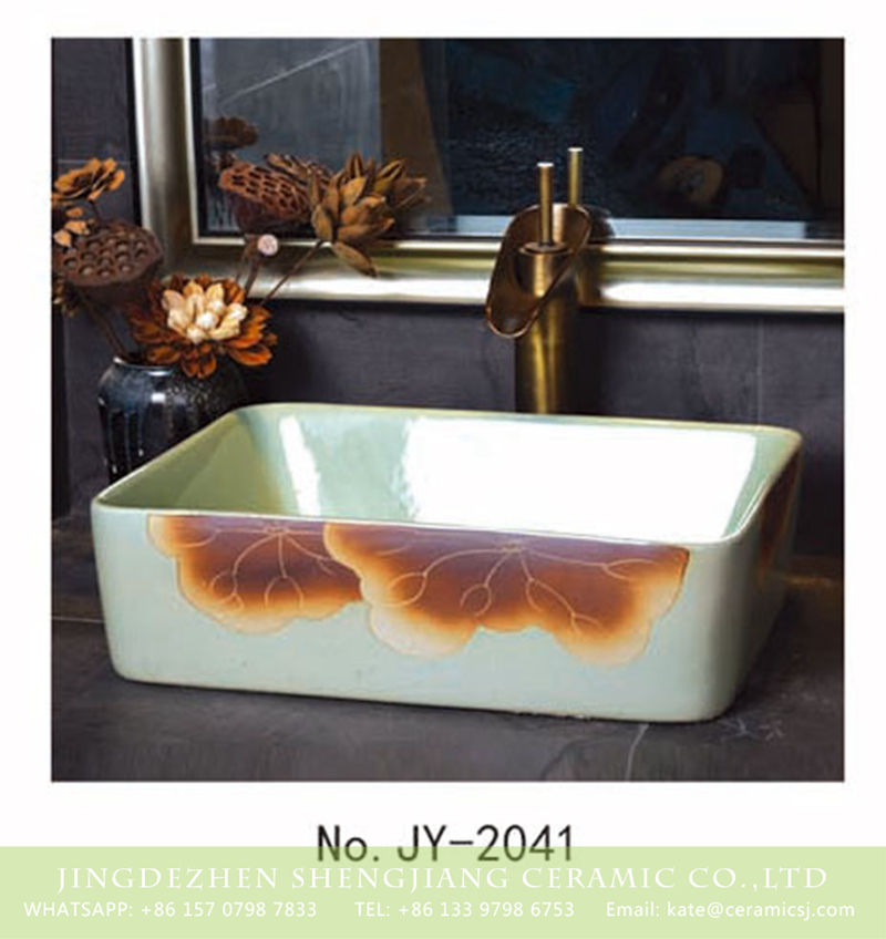 SJJY-2041-6四方台盆_15 SJJY-2041-6   Easy cleaning porcelain square smooth sanitary ware - shengjiang  ceramic  factory   porcelain art hand basin wash sink