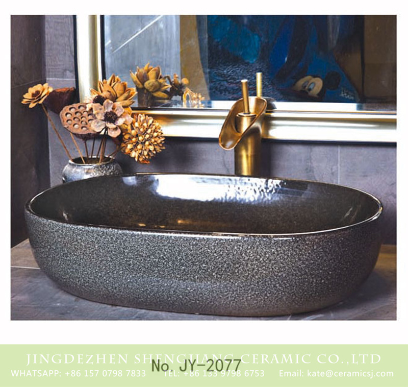 SJJY-2077-11大冬瓜盆_03 SJJY-2077-11   Modern design solid color household toilet basin - shengjiang  ceramic  factory   porcelain art hand basin wash sink