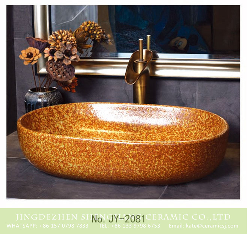 SJJY-2081-11大冬瓜盆_08 SJJY-2081-11   Easy cleaning high quality oval vanity basin - shengjiang  ceramic  factory   porcelain art hand basin wash sink