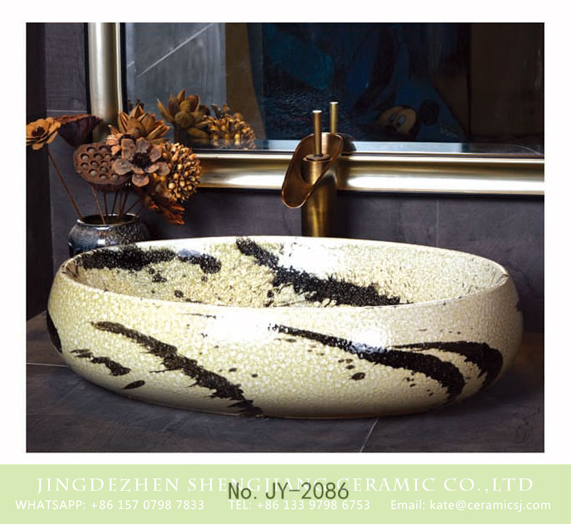SJJY-2086-13鹅蛋盆_03 SJJY-2086-13   Shengjiang factory ceramic ink painting design wash hand basin - shengjiang  ceramic  factory   porcelain art hand basin wash sink