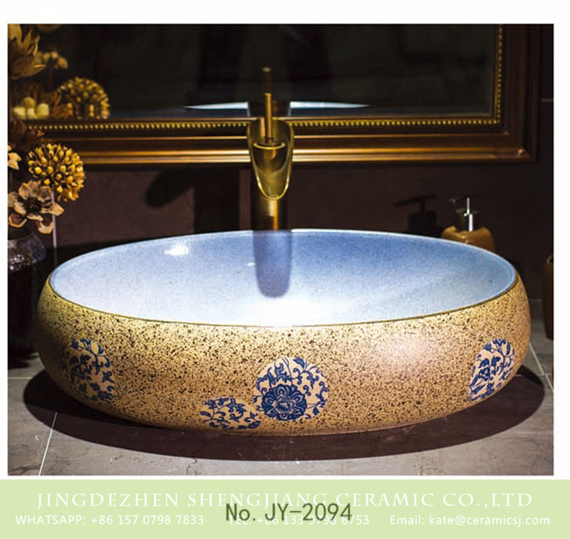 SJJY-2094-14鹅蛋盆_06 SJJY-2094-14   Jingdezhen factory price ceramic with blue and white pattern goose egg wash basin - shengjiang  ceramic  factory   porcelain art hand basin wash sink