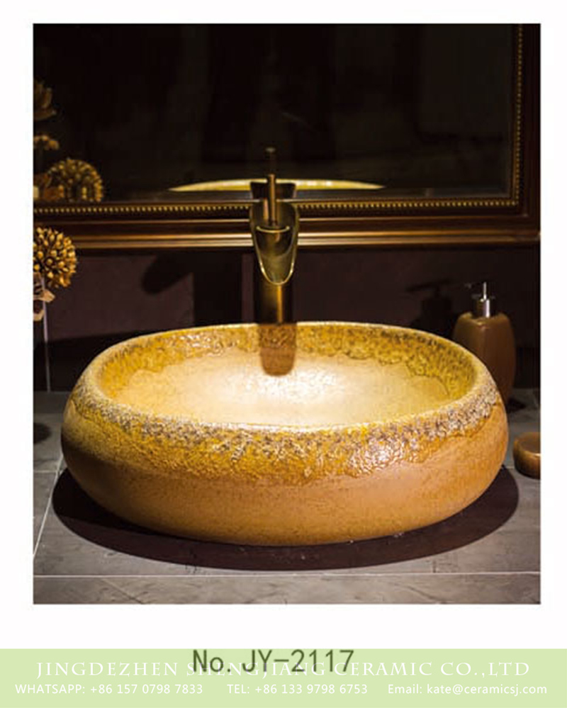 SJJY-2117-17中号椭圆盆_04 SJJY-2117-17   Asia style pure handmade oval sanitary ware - shengjiang  ceramic  factory   porcelain art hand basin wash sink