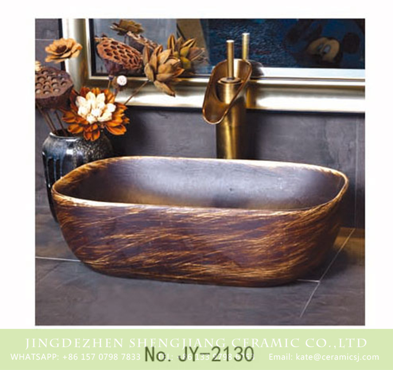 SJJY-2130-18薄口小椭圆盆_09 SJJY-2130-18   Jingdezhen wholesale pure handmade durable vanity basin - shengjiang  ceramic  factory   porcelain art hand basin wash sink