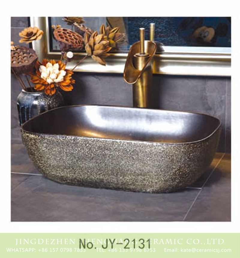 SJJY-2131-18薄口小椭圆盆_10 SJJY-2131-18   Kitchen metal glaze ceramic durable sink - shengjiang  ceramic  factory   porcelain art hand basin wash sink