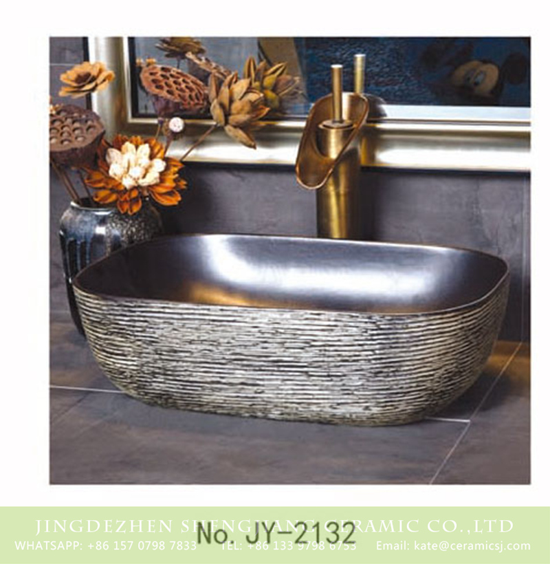 SJJY-2132-18薄口小椭圆盆_11 SJJY-2132-18   Hot sale kitchen metal glaze inside ceramic sink - shengjiang  ceramic  factory   porcelain art hand basin wash sink