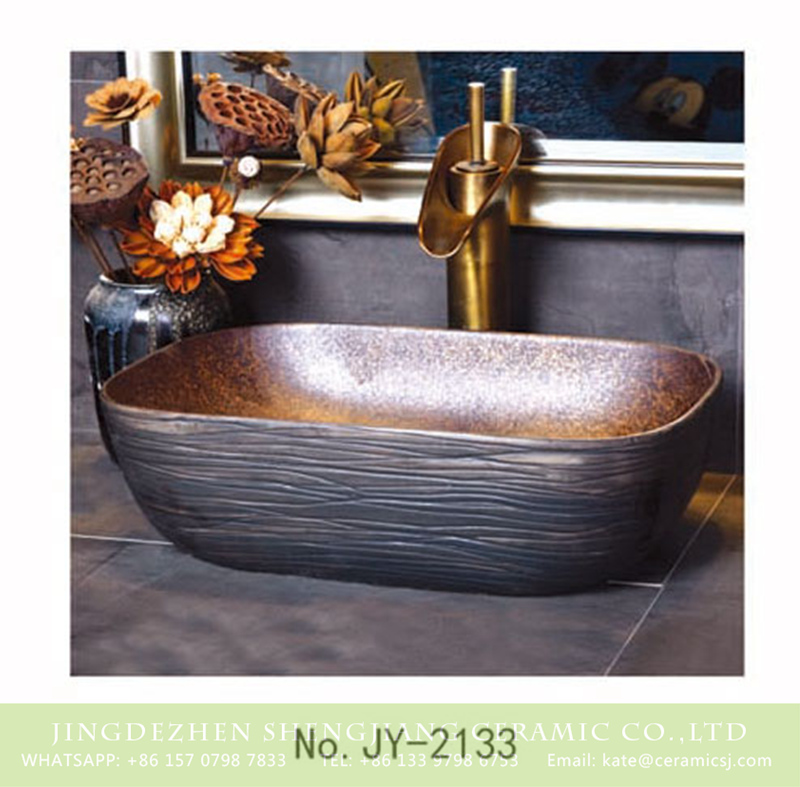 SJJY-2133-18薄口小椭圆盆_12 SJJY-2133-18   Shengjiang factory direct handmade durable wash basin - shengjiang  ceramic  factory   porcelain art hand basin wash sink