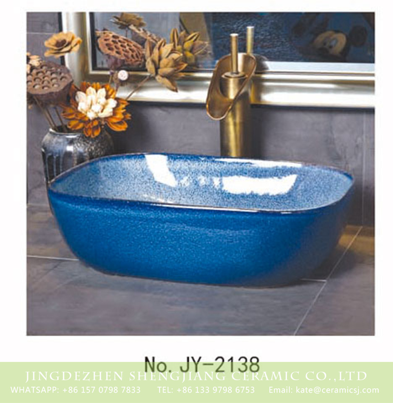 SJJY-2138-19薄口小椭圆盆_04 SJJY-2138-19   High gloss ceramic blue color easy cleaning wash sink - shengjiang  ceramic  factory   porcelain art hand basin wash sink