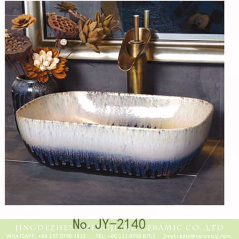 SJJY-2140-19   Best selling color glazed art vanity basin