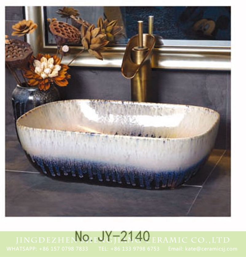 SJJY-2140-19薄口小椭圆盆_07 SJJY-2140-19   Best selling color glazed art vanity basin - shengjiang  ceramic  factory   porcelain art hand basin wash sink