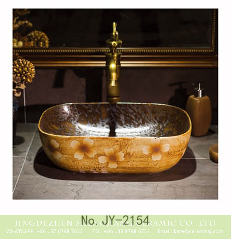 SJJY-2154-20薄口小椭圆盆_12 SJJY-2154-20   China retro style ceramic with flowers pattern wash basin - shengjiang  ceramic  factory   porcelain art hand basin wash sink