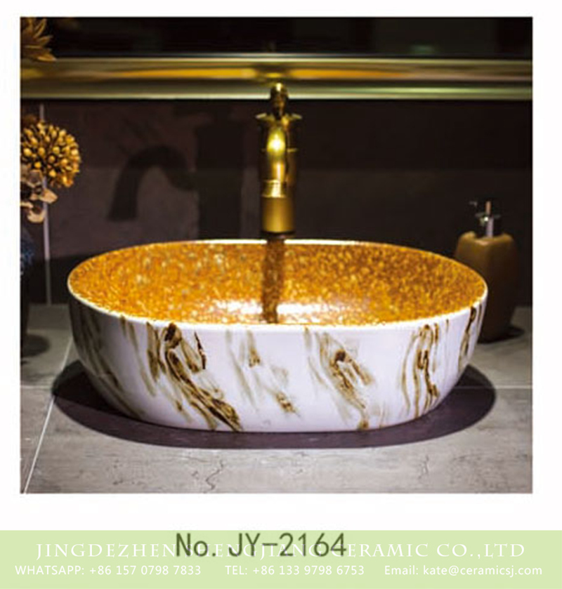 SJJY-2164-21小冬瓜_10 SJJY-2164-21   Elegant ceramic art wash hand basin - shengjiang  ceramic  factory   porcelain art hand basin wash sink