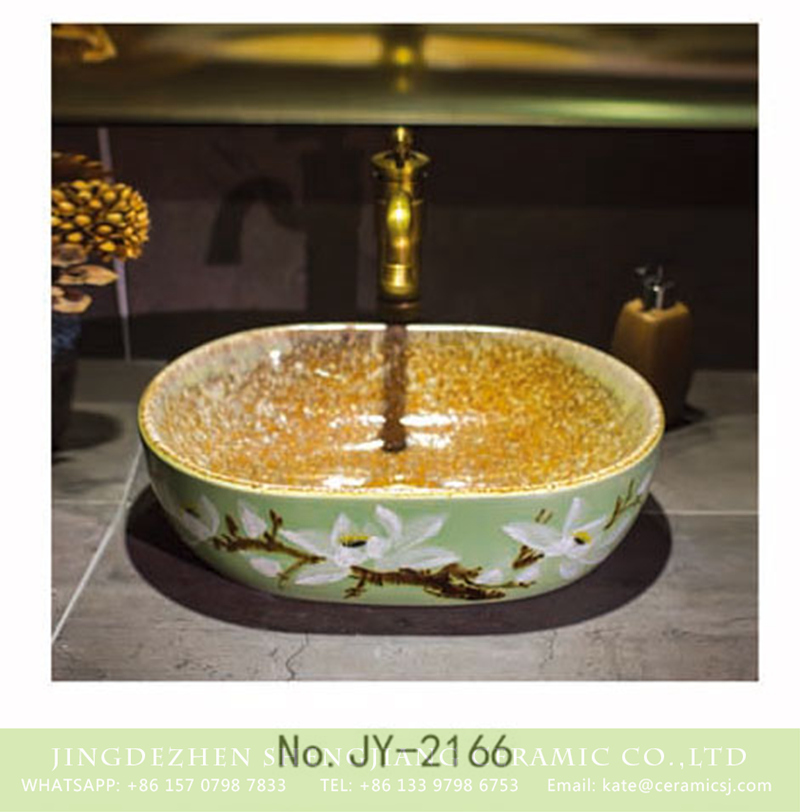 SJJY-2166-21小冬瓜_12 SJJY-2166-21   Art porcelain color glazed surface sanitary ware - shengjiang  ceramic  factory   porcelain art hand basin wash sink