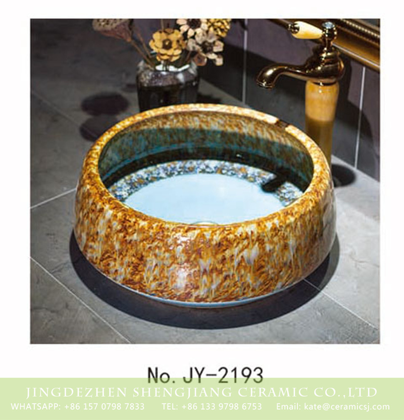 SJJY-2193-24聚宝盆_09 SJJY-2193-24    High quality ceramic blue inner wall art sink - shengjiang  ceramic  factory   porcelain art hand basin wash sink