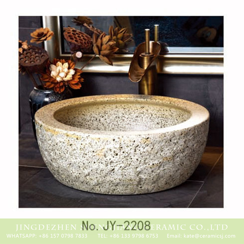 SJJY-2208-26腰鼓形盆_04 SJJY-2208-26   Shengjiang porcelain uneven surface thick edge durable wash sink - shengjiang  ceramic  factory   porcelain art hand basin wash sink