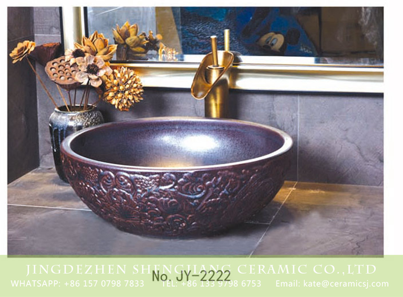 SJJY-2222-27碗形盆_07 SJJY-2222-27   Factory cheap price dark ceramic hand craft exquisite device sanitary ware - shengjiang  ceramic  factory   porcelain art hand basin wash sink