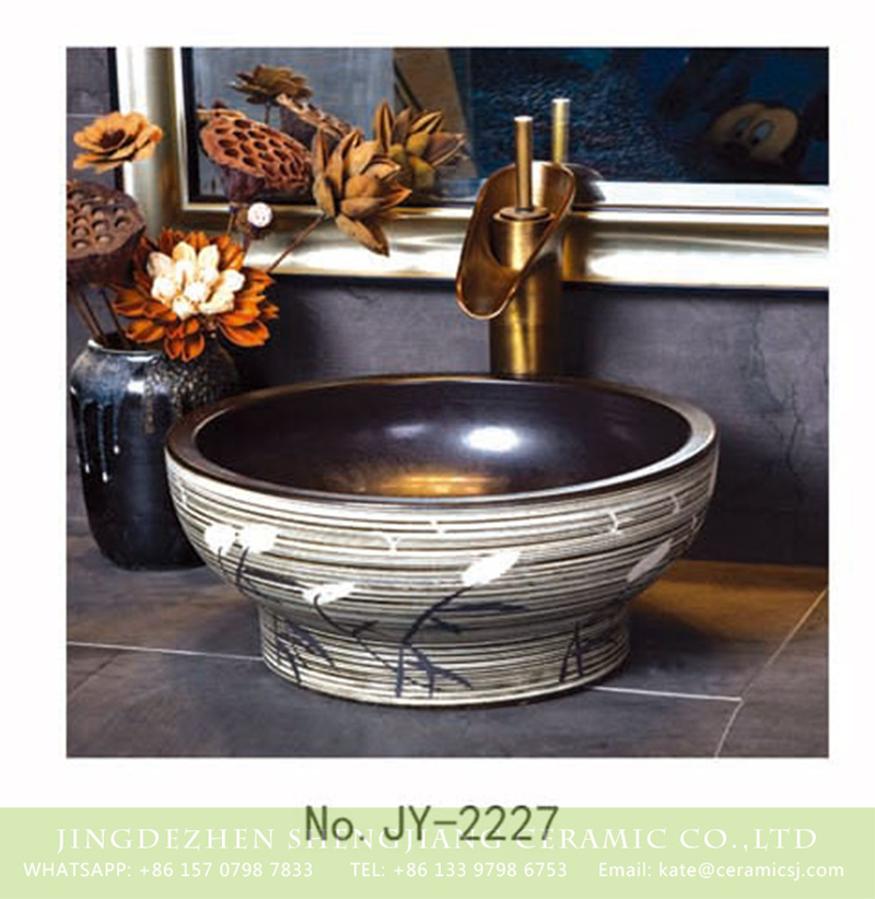 SJJY-2227-28小号盆_07 SJJY-2227-28    Manual sculpture high quality porcelain durable vanity basin - shengjiang  ceramic  factory   porcelain art hand basin wash sink