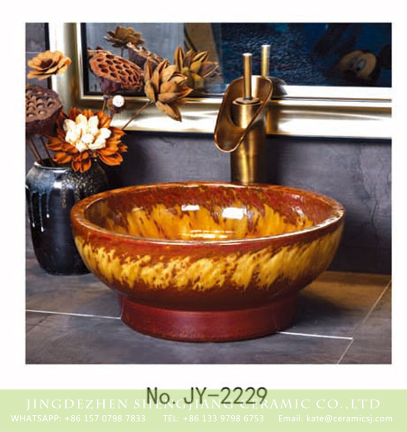 SJJY-2229-28小号盆_09 SJJY-2229-28  Hot sale new product high gloss art basin  - shengjiang  ceramic  factory   porcelain art hand basin wash sink