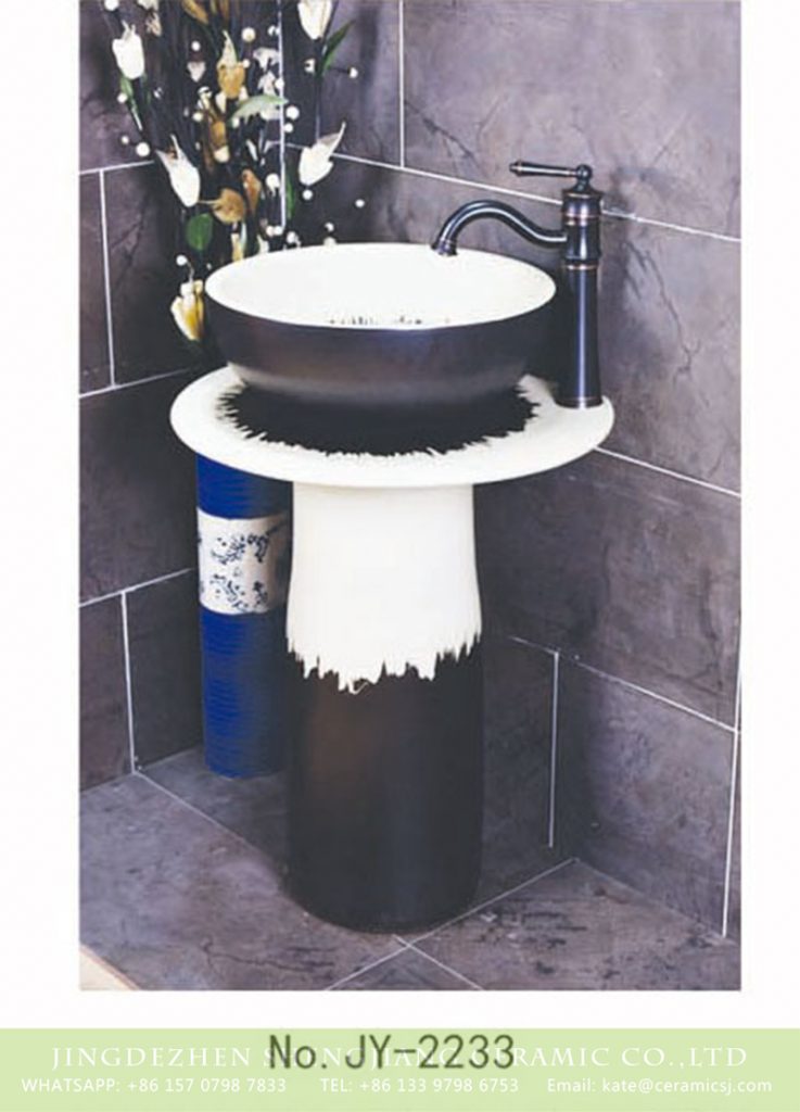 SJJY-2233-29柱盆_02-737x1024 SJJY-2233-29   Modern design black and white color one piece basin - shengjiang  ceramic  factory   porcelain art hand basin wash sink