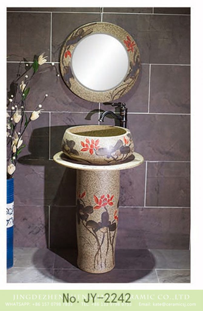 SJJY-2242-30柱盆_09-670x1024 SJJY-2242-30   Ink painting art pattern one piece basin - shengjiang  ceramic  factory   porcelain art hand basin wash sink