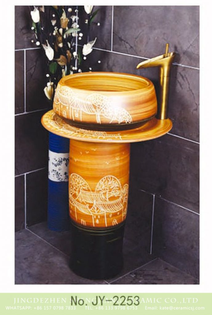 SJJY-2253-31柱盆_11-689x1024 SJJY-2253-31   Hand craft village design high quality column basin - shengjiang  ceramic  factory   porcelain art hand basin wash sink