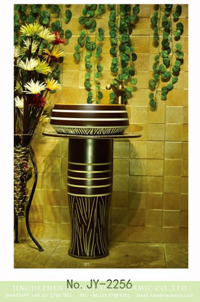 SJJY-2256-31柱盆_15-679x1024 SJJY-2256-31   Hand painted stripes device home decor basin  - shengjiang  ceramic  factory   porcelain art hand basin wash sink