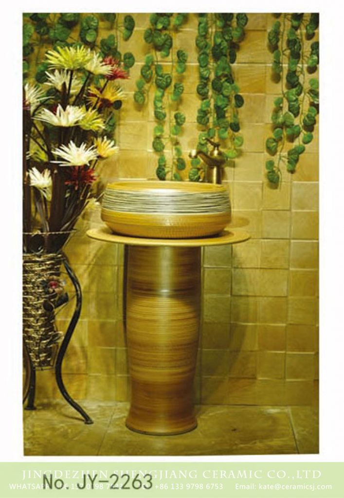SJJY-2263-32柱盆_12-707x1024 SJJY-2263-32   Jingdezhen wholesale wood color pedestal basin - shengjiang  ceramic  factory   porcelain art hand basin wash sink