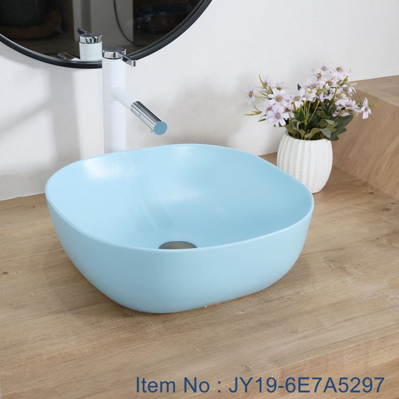 JY19-6E7A5297_看图王 JY19-6E7A5297 Blue Chinese factory direct art ceramic beautiful bathroom washing sink - shengjiang  ceramic  factory   porcelain art hand basin wash sink