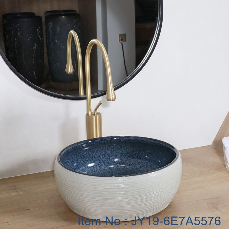 JY19-6E7A5576_看图王 JY19-6E7A5576  China wholesale color glazed bathroom porcelain table top vanity basin - shengjiang  ceramic  factory   porcelain art hand basin wash sink
