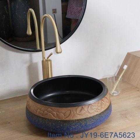 JY19-6E7A5623 New produced Jingdezhen Jiangxi typical color l art ceramic sink