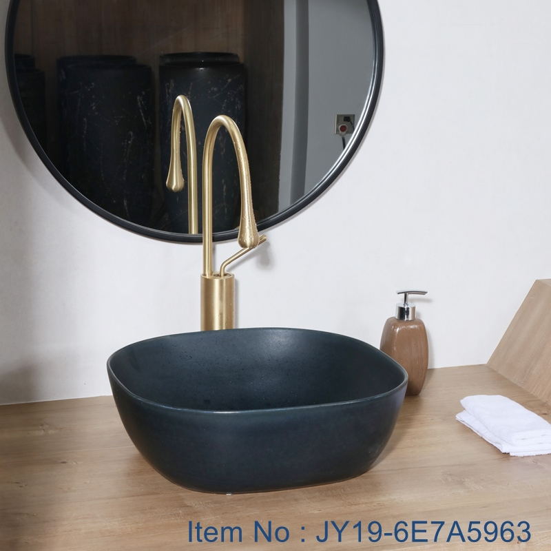 JY19-6E7A5963_看图王 JY19-6E7A5963 China wholesale color glazed bathroom porcelain table top vanity basin - shengjiang  ceramic  factory   porcelain art hand basin wash sink