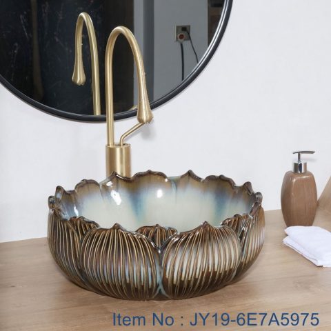 JY19-6E7A5975  Jingdezhen high quality modern vanity art ceramic sink