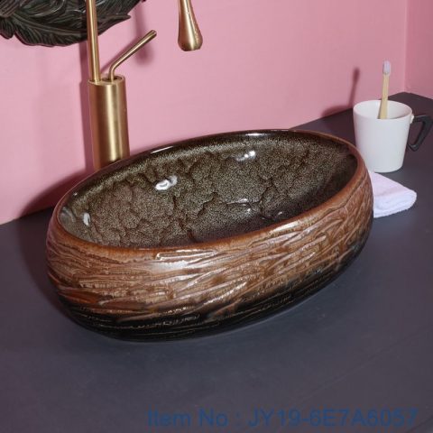JY19-6E7A6057 New produced Jingdezhen Jiangxi typical floral art ceramic sink