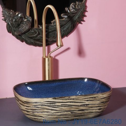 JY19-6E7A6280 New produced Jingdezhen Jiangxi typical floral art ceramic sink