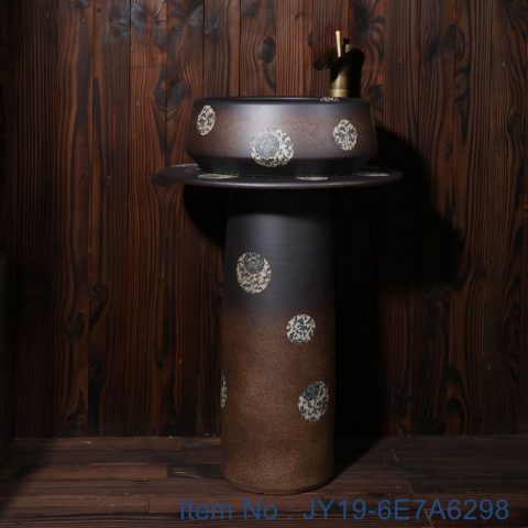 JY19-6E7A6298 China wholesale color glazed bathroom porcelain table top vanity basin