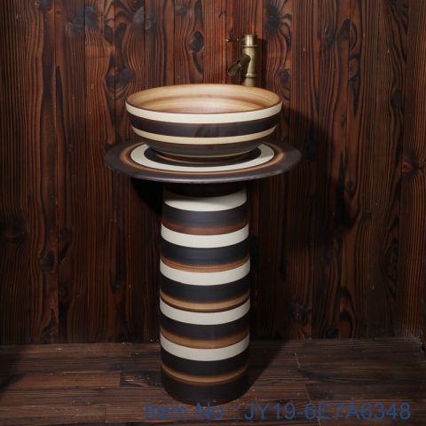 JY19-6E7A6348 Wholesale artistic color glazed oval bathroom ceramic washbasin