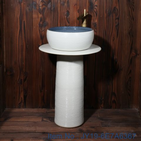 JY19-6E7A6367 Wholesale artistic pure white  oval bathroom ceramic washbasin