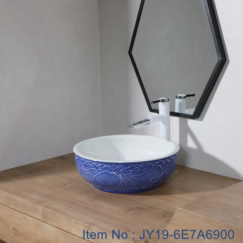 JY19-6E7A6900 JY19-6E7A6900 New produced Jingdezhen Jiangxi typical  art ceramic sink - shengjiang  ceramic  factory   porcelain art hand basin wash sink