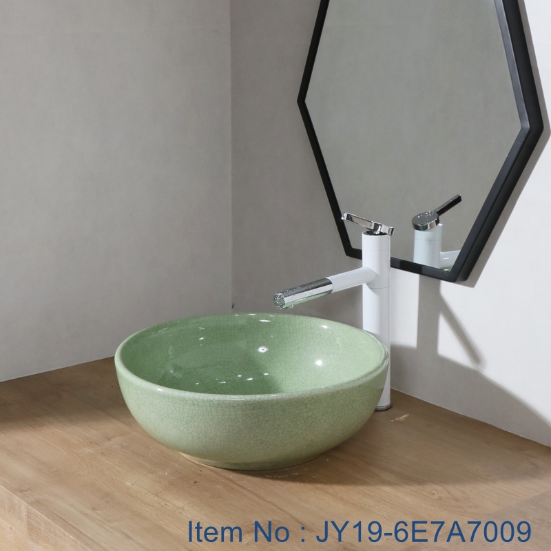 JY19-6E7A7009 JY19-6E7009 China traditional high quality bathroom ceramic made from Jingdezhen Shengjiang ceramic factory - shengjiang  ceramic  factory   porcelain art hand basin wash sink