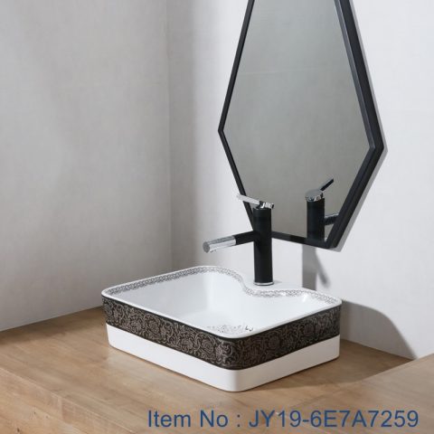 JY19-6E7A7259 China wholesale color glazed bathroom porcelain table top vanity basin made inporcelain city Jingdezhen