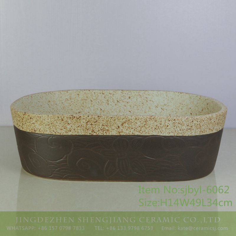 sjbyl-6062-（椭圆）古云彩 sjbyl-6062 Chinese style beautiful Ancient cloud wash basin daily ceramic basin large oval porcelain basin - shengjiang  ceramic  factory   porcelain art hand basin wash sink