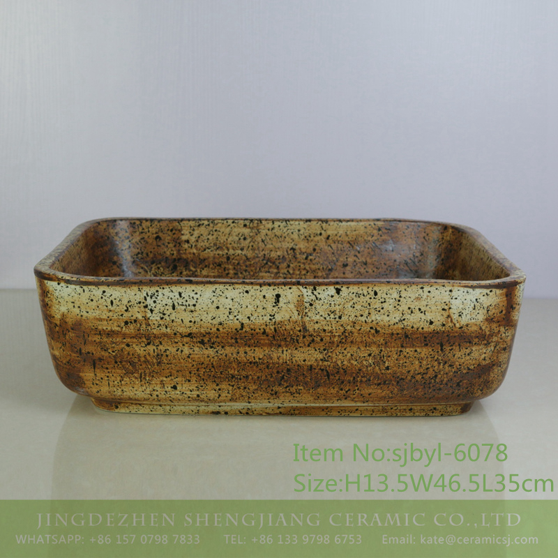 sjbyl-6078-（长）火山灰 sjbyl-6078 Pozzolanic wash basin household ceramic basin large oval porcelain basin - shengjiang  ceramic  factory   porcelain art hand basin wash sink