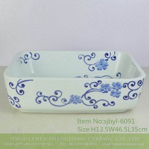 sjbyl-6091 Spring message washbasin ceramic basin for daily use large oval porcelain basin